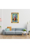 Lord Vishnu Golden Photo Frame - 16x20 Inches | Elegant Wooden Frame For Home, Office & Temple Decoration | Spiritual Wall & Table Decor And Gift Item (F9778)