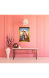 Little Ganesh Golden Photo Frame - 12x16 Inches | Elegant Wooden Frame For Home, Office & Temple Decoration | Spiritual Wall & Table Decor And Gift Item (F9749)