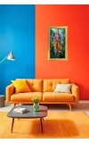 Lord Dhanvantari Digital Golden Color Photo Frame | Hindu Religious Wall Decor | 8x15 Inches - Inspirational Wall Art For Office, Home Decor - Ideal Spiritual Gift (F10374)