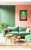 Lakshmi Devi Photo Frame For Wall & Table | 7x9 Inch Golden Cherry Finish | Decorative Lakshmi Devi Photo Frame For Home, Office & Pooja Room (F11719)