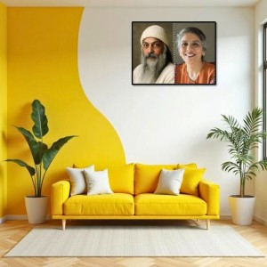 Acharya Rajneesh (Oshoo) &Maa Anand Sheela Laminated Photo - 7x9 Inches, Divine Blessings For Home & Office And Temple Decoration (F16332)