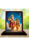 Car Desk/Table Top Lord Ganesha And Karthikeya Wooden Photo Stand 3x4 Inches, Compact & Stylish Spiritual Display For Car, Home & Office (Pack Of 1) (F14382)