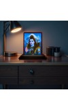 Car Desk/Table Top Lord Shiva Wooden Photo Stand 3x4 Inches, Compact & Stylish Spiritual Display For Car, Home & Office (Pack Of 1) (F14183)