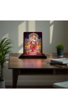 Car Desk/Table Top Lord Krishna Wooden Photo Stand 3x4 Inches, Compact & Stylish Spiritual Display For Car, Home & Office (Pack Of 1) (F14430)