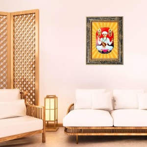Sant Dnyaneshwar Spiritual Guru Digital Photo In Designer Frame, Size 16x20 Inch | Hindu Religious Picture For Home Temple, Office & Gift | Wall Art & Pooja Decor (F10428)