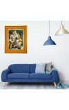 Divine Radha Krishna Photo Frame 16x20 Inches-Brown Wooden Frame For Home, Office & Temple Decoration And Gifting (F6460)
