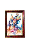Radha Krishna Photo Frame For Wall & Table | 7x9 Inch Golden Cherry Finish | Decorative Radha Krishna Photo Frame For Home, Office & Pooja Room (F11579)