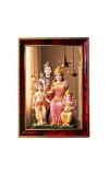 Lord Shiva Parvathi Parivar Photo Frame For Wall & Table | 7x9 Inch Golden Cherry Finish | Decorative Lord Shiva Parvathi Parivar Photo Frame For Home, Office & Pooja Room (F11608)