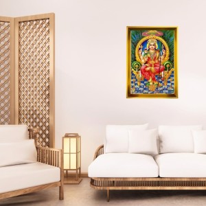 Devi Tripura Sundari Golden Photo Frame - 18x22 Inches | Elegant Wooden Frame For Home, Office & Temple Decoration | Spiritual Wall & Table Decor And Gift Item (F9498)