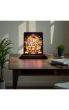 Car Desk/Table Top Lord Vishnu Lakshmi Wooden Photo Stand 3x4 Inches, Compact & Stylish Spiritual Display For Car, Home & Office (Pack Of 1) (F14557)