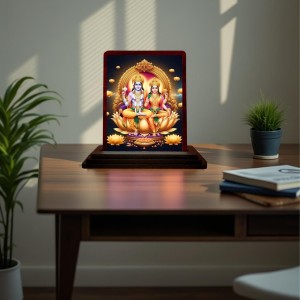 Car Desk/Table Top Lord Vishnu Lakshmi Wooden Photo Stand 3x4 Inches, Compact & Stylish Spiritual Display For Car, Home & Office (Pack Of 1) (F14557) Car Desk/Table Top Lord Vishnu Lakshmi Wooden Photo Stand 3x4 Inches, Compact & Stylish Spiritual Display For Car, Home & Office (Pack Of 1) (F14557)