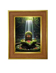 Om Namah Shivay Photo Frame 18x22 Inches-Brown Wooden Frame For Home, Office & Temple Decoration And Gifting (F6254)