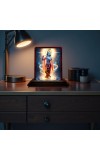 Car Desk/Table Top Lord Krishna Wooden Photo Stand 3x4 Inches, Compact & Stylish Spiritual Display For Car, Home & Office (Pack Of 1) (F14350)