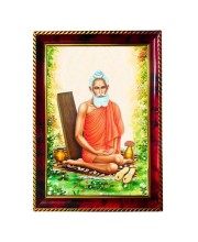 Lokenath Baba Photo Frame For Wall & Table | 7x9 Inch Golden Cherry Finish | Decorative Lokenath Baba Photo Frame For Home, Office & Pooja Room (F11848)