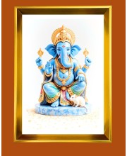 Golden Photo Frame - 10x14 Inches | Elegant Wooden Frame For Home, Office & Temple Decoration | Spiritual Wall & Table Decor and Gift Item