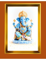 Golden Photo Frame - 10x14 Inches | Elegant Wooden Frame For Home, Office & Temple Decoration | Spiritual Wall & Table Decor and Gift Item