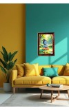 Little Cute Krishna Photo Frame For Wall & Table | 7x9 Inch Golden Cherry Finish | Decorative Little Cute Krishna Photo Frame For Home, Office & Pooja Room (F11902)