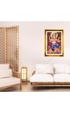 Lord Ganesha Golden Photo Frame - 10x14 Inches | Elegant Wooden Frame For Home, Office & Temple Decoration | Spiritual Wall & Table Decor and Gift Item