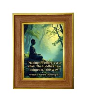 Buddha Photo Frame 10x14 Inches-Brown Wooden Frame For Home, Office & Temple Decoration And Gifting (F6324)