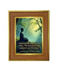 Buddha Photo Frame 14x18 Inches-Brown Wooden Frame For Home, Office & Temple Decoration And Gifting (F6324)