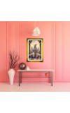 Lord Vishnu Golden Photo Frame - 16x20 Inches | Elegant Wooden Frame For Home, Office & Temple Decoration | Spiritual Wall & Table Decor And Gift Item (F9418)