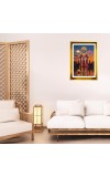 Lord Vishnu Golden Photo Frame - 16x20 Inches | Elegant Wooden Frame For Home, Office & Temple Decoration | Spiritual Wall & Table Decor And Gift Item (F9443)