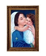 Virgin Mary And Baby Jesus Big Photo Frame - 20x28 Inches For Home,Temple & Office Decoration (F11295)