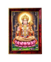 Lord Hanuman Photo Frame For Wall & Table | 7x9 Inch Golden Cherry Finish | Decorative Lord Hanuman Photo Frame For Home, Office & Pooja Room (F11782)