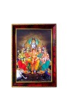 Lord Shiva Parivar Photo Frame For Wall & Table | 7x9 Inch Golden Cherry Finish | Decorative Lord Shiva Parivar Photo Frame For Home, Office & Pooja Room (F11707)