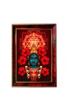 Maa Kali Photo Frame For Wall & Table | 7x9 Inch Golden Cherry Finish | Decorative Maa Kali Photo Frame For Home, Office & Pooja Room (F11727)