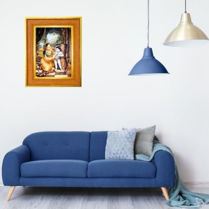 Yashoda And Baby Lord Krishna Photo Frame 18x22 Inches-Brown Wooden Frame For Home, Office & Temple Decoration And Gifting (F6475)