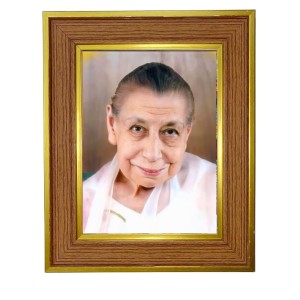 Mirra Alfassa Photo Frame 12x16 Inches-Brown Wooden Frame For Home, Office & Temple Decoration And Gifting (F6368)