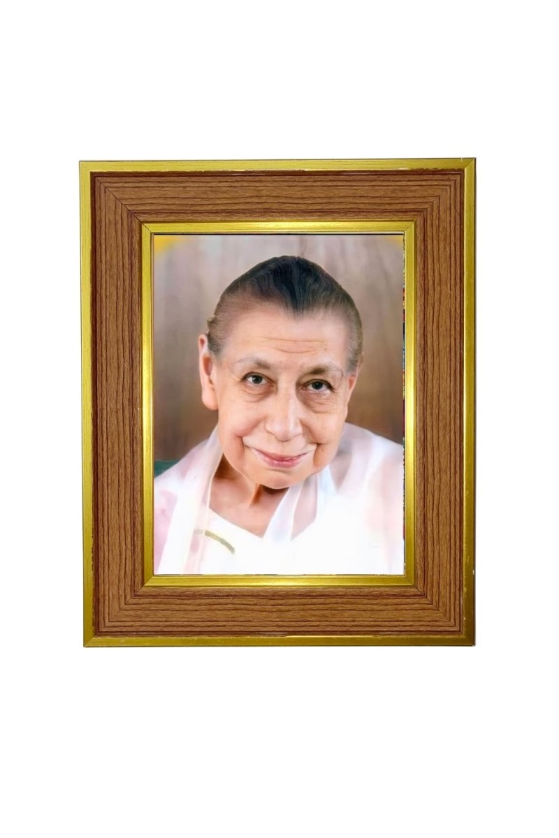 Mirra Alfassa Photo Frame 10x14 Inches-Brown Wooden Frame For Home, Office & Temple Decoration And Gifting (F6368)