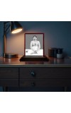 Car Desk/Table Top Sri Sri Thakur Anukulchandra Wooden Photo Stand 3x4 Inches, Compact & Stylish Spiritual Display For Car, Home & Office (Pack Of 1) (F14641)