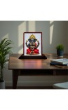 Car Desk/Table Top Lord Ganesha Wooden Photo Stand 3x4 Inches, Compact & Stylish Spiritual Display For Car, Home & Office (Pack Of 1) (F14284)