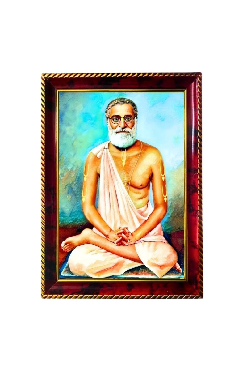 Srila Bhaktisiddhanta Sarasvati Photo Frame For Wall & Table | 7x9 Inch Golden Cherry Finish | Decorative Srila Bhaktisiddhanta Sarasvati Photo Frame For Home, Office & Pooja Room (F11535)
