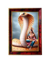 Naga Devi Photo Frame For Wall & Table | 7x9 Inch Golden Cherry Finish | Decorative Naga Devi Photo Frame For Home, Office & Pooja Room (F11564)