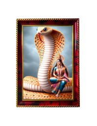 Naga Devi Photo Frame For Wall & Table | 7x9 Inch Golden Cherry Finish | Decorative Naga Devi Photo Frame For Home, Office & Pooja Room (F11564)