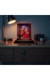 Car Desk/Table Top Radha Krishna Wooden Photo Stand 3x4 Inches, Compact & Stylish Spiritual Display For Car, Home & Office (Pack Of 1) (F14225)