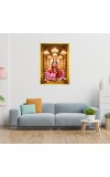 Mata Lakhsmi Golden Photo Frame - 16x20 Inches | Elegant Wooden Frame For Home, Office & Temple Decoration | Spiritual Wall & Table Decor And Gift Item (F9560)