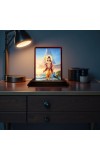 Car Desk/Table Top Lord Karthikeya Wooden Photo Stand 3x4 Inches, Compact & Stylish Spiritual Display For Car, Home & Office (Pack Of 1) (F14333)