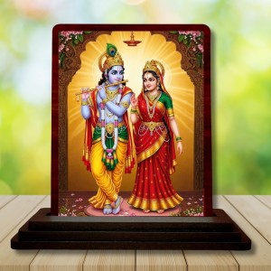 Car Desk/Table Top Lord Radha Krishna Wooden Photo Stand 3x4 Inches, Compact & Stylish Spiritual Display For Car, Home & Office (Pack Of 1) (F15110) Car Desk/Table Top Lord Radha Krishna Wooden Photo Stand 3x4 Inches, Compact & Stylish Spiritual Display For Car, Home & Office (Pack Of 1) (F15110)