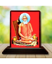 Car Desk/Table Top Baba Lokenath Brahmachari Wooden Photo Stand 3x4 Inches, Compact & Stylish Spiritual Display For Car, Home & Office (Pack Of 1) (F14488)