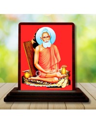 Car Desk/Table Top Baba Lokenath Brahmachari Wooden Photo Stand 3x4 Inches, Compact & Stylish Spiritual Display For Car, Home & Office (Pack Of 1) (F14488)