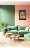 Little Hanuman Made With Grapes Photo Frame For Wall & Table | 7x9 Inch Golden Cherry Finish | Decorative Little Hanuman Made With Grapes Photo Frame For Home, Office & Pooja Room (F11489)