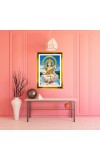 Mata Saraswati Golden Photo Frame - 10x14 Inches | Elegant Wooden Frame For Home, Office & Temple Decoration | Spiritual Wall & Table Decor And Gift Item (F9510)