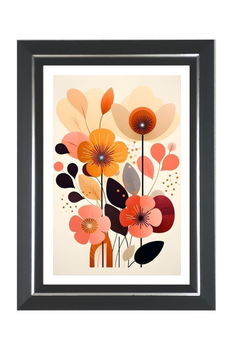 Flower Scenery For Home Photo Wall & Table Frame | 10x14 Inch Black Designer | Perfect For Gifting & Home Decor (F9594)