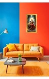 Devi Durga Digital Golden Color Photo Frame | Hindu Religious Wall Decor | 10x17 Inches - Inspirational Wall Art For Office, Home Decor - Ideal Spiritual Gift (F10375)