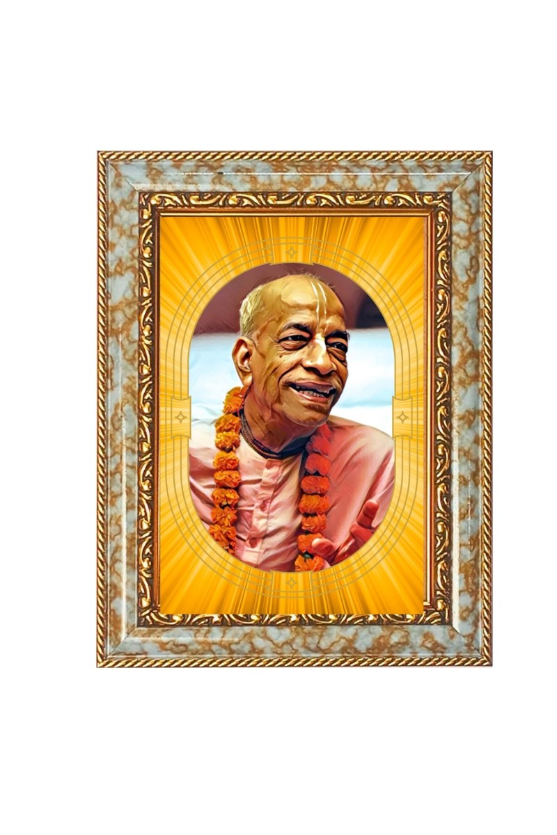 A.C. Bhaktivedanta Swami Prabhupada Spiritual Guru Digital Photo In Designer Frame, Size 16x20 Inch | Hindu Religious Picture For Home Temple, Office & Gift | Wall Art & Pooja Decor (F10484)