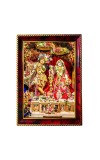 Radha Krishna Photo Frame For Wall & Table | 7x9 Inch Golden Cherry Finish | Decorative Radha Krishna Photo Frame For Home, Office & Pooja Room (F11642)